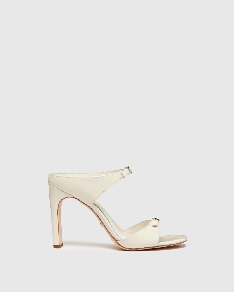 Tyler Sandal - Bone Patent Leather